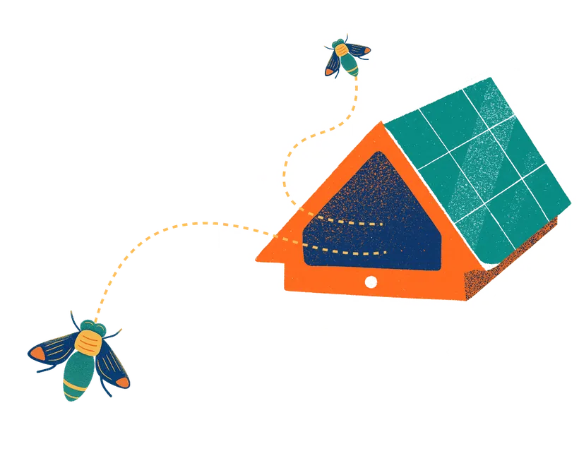 Illustration of FarmSense sensor with insects